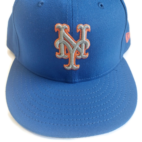 59Fifty New Era Size 7 1/2 New York Mets Fitted Hat Cap On Field Blue - Picture 2 of 6